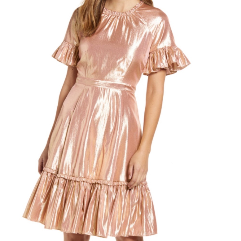 Rachel Parcell Metallic Swing Dress